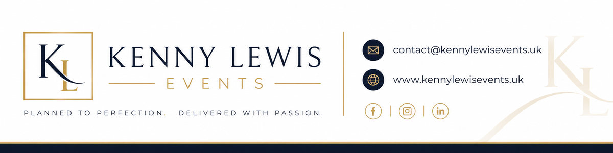 Kenny Lewis Events — Planned to perfection. Delivered with passion. Contact: contact@kennylewisevents.uk